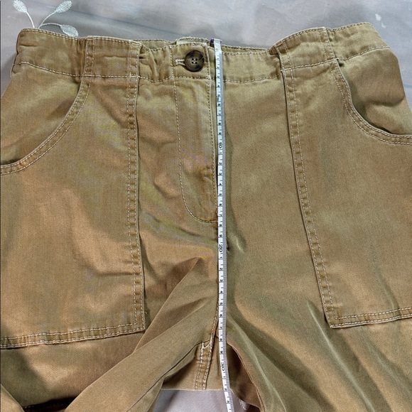 Joie Light Brown Cargo Pants Woman Size 8 Flexible Fabric Wide Legs - Picture 7 of 15